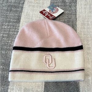 💗NWT Ladies Pink and White OU Stocking Hat💗